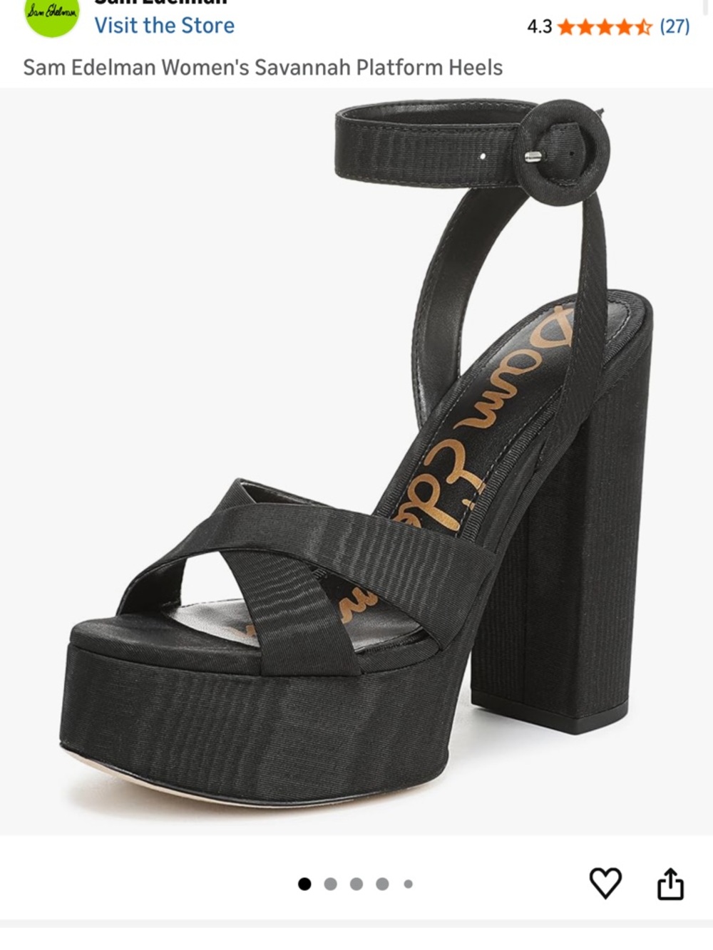 Sam Edelman Black Savannah Platform Sandals with Ankle Strap